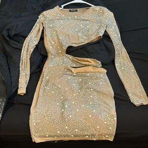 Sequin nude dress